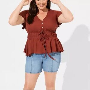 Torrid Women’s Babydoll Boho Hippie Short Sleeve Top Plus Size 4X